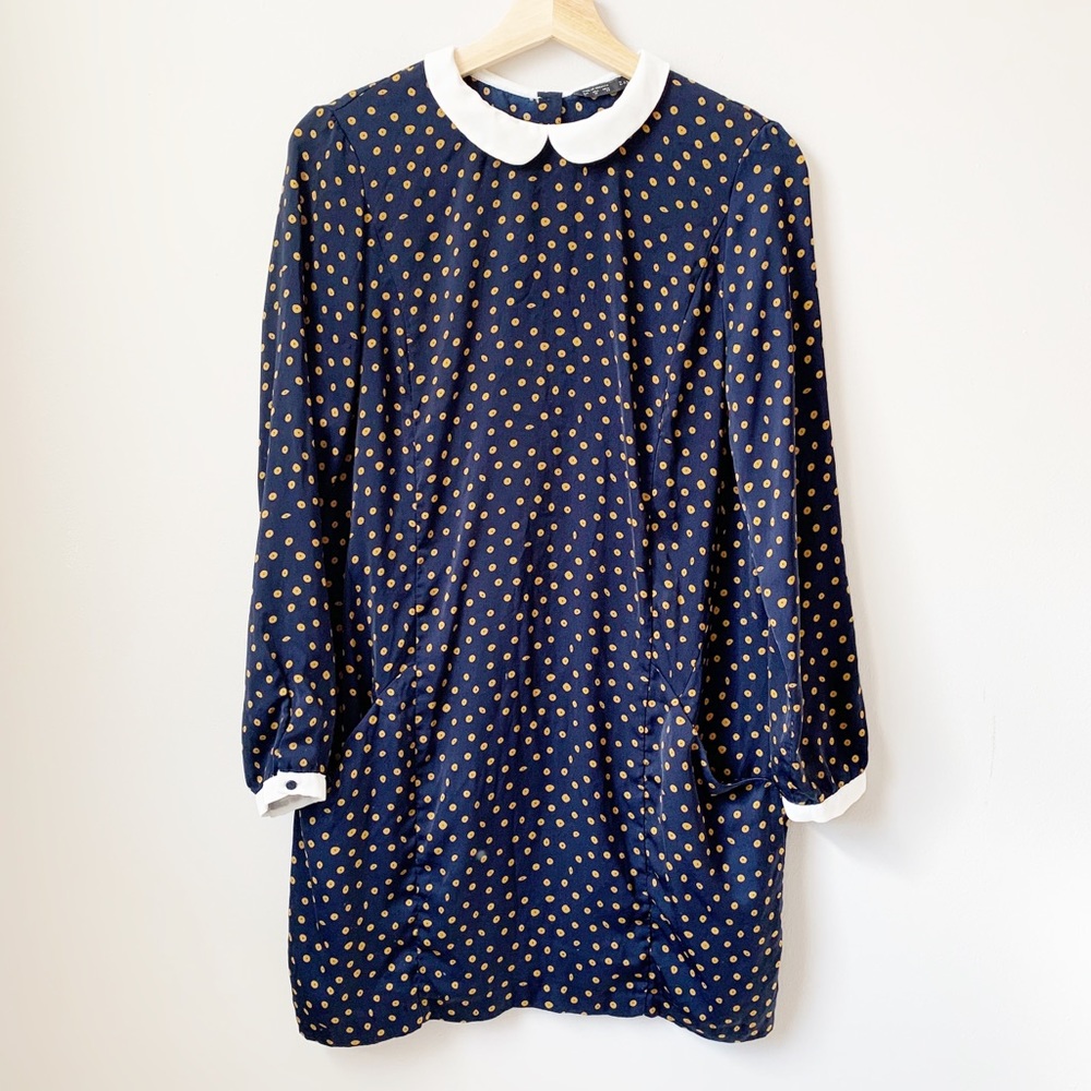 Zara Collared Polka Dot Shift Dress